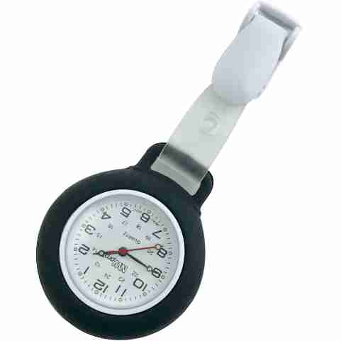 Nurse Pin Watch Clip-On Silicone Black